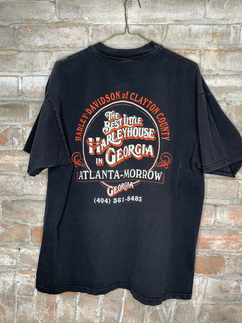 (RR044) Harley T-Shirt Vintage '98 Georgia Harley, Fat Boys Rule*