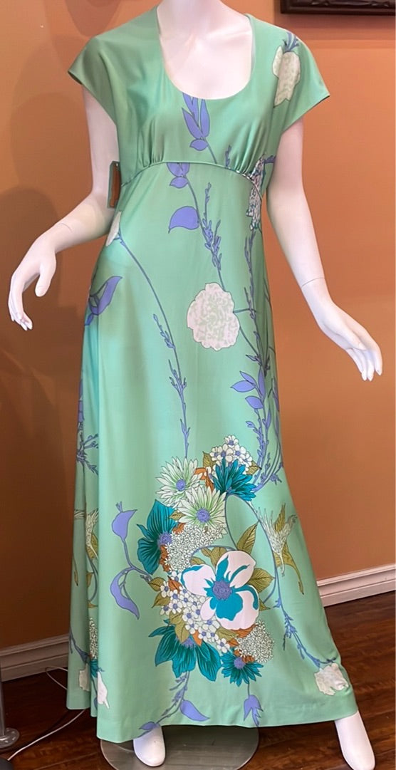 (RR1607) 70's Pacifica Honolulu Hawaiian Dress