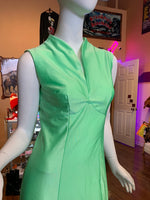 (RR1619) 50's Mint Green Shiny Polyester Dress