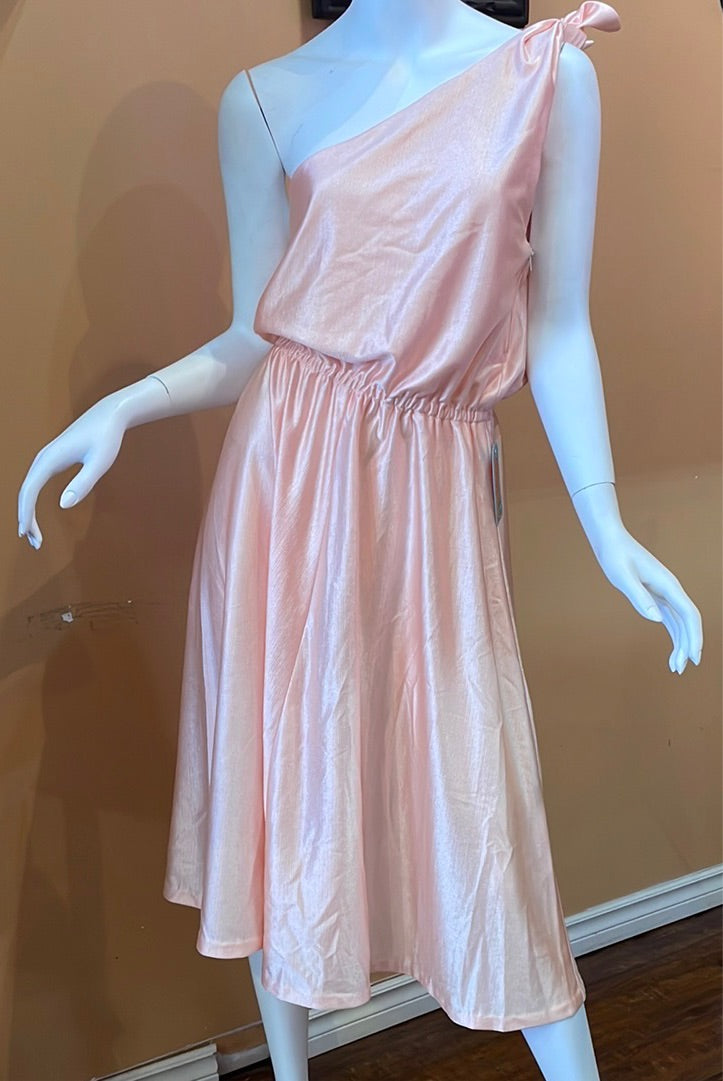 (RR1617) 50's Vintage One Shoulder Dress